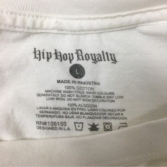 HIP HOP ROYALTY Crop Graphic Tee T Shirt T BOZ Oversized Fit Short Sleeve Large - Picture 6 of 11